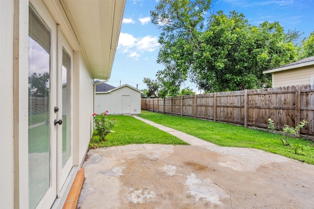 710 Vashti Dr, Houston, TX 77037 - view of yard featuring a patio area and an outbuilding
