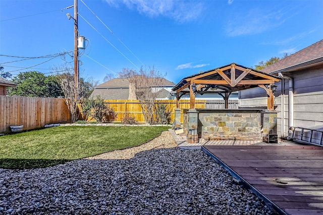 5802 Ashmere Ln, Spring, TX 77379 - view of yard with a gazebo and a wooden deck