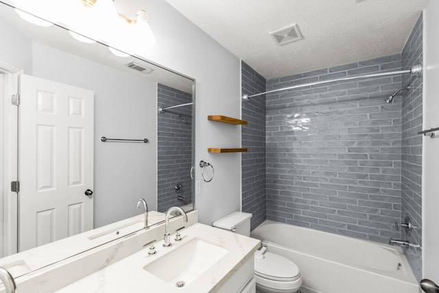 10906 Bernalda Cir, Richmond, TX 77406 - bathroom with vanity, shower / tub combination, and toilet