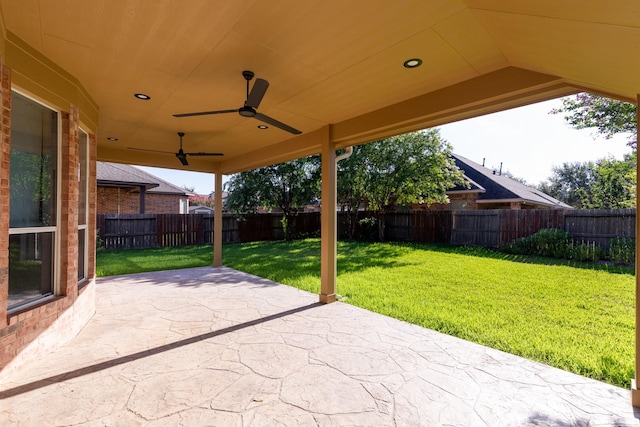 10906 Bernalda Cir, Richmond, TX 77406 - view of patio / terrace with a ceiling fan