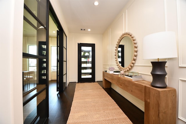 802 W 30th St, Houston, TX 77018 - entryway with dark wood-type flooring and recessed lighting