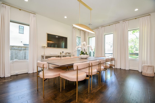 802 W 30th St, Houston, TX 77018 - dining space with plenty of natural light, dark wood finished floors, and recessed lighting