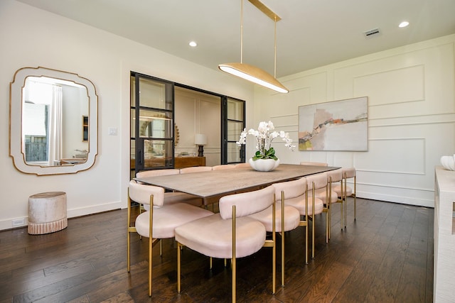 802 W 30th St, Houston, TX 77018 - dining area with dark wood-style flooring and recessed lighting
