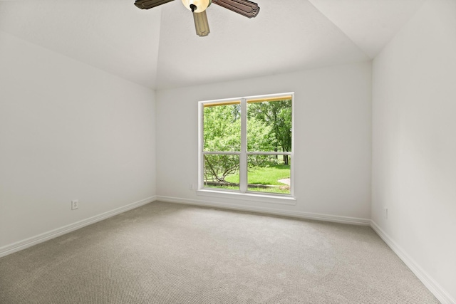 512 Cherry Hills Dr, Huntsville, TX 77340 - carpeted empty room featuring lofted ceiling, ceiling fan, and baseboards
