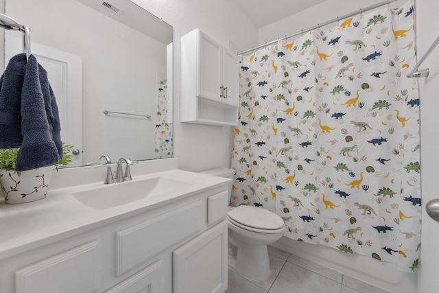 15511 Bosque Valley Ct, Cypress, TX 77433 - bathroom with tile patterned flooring, toilet, and vanity