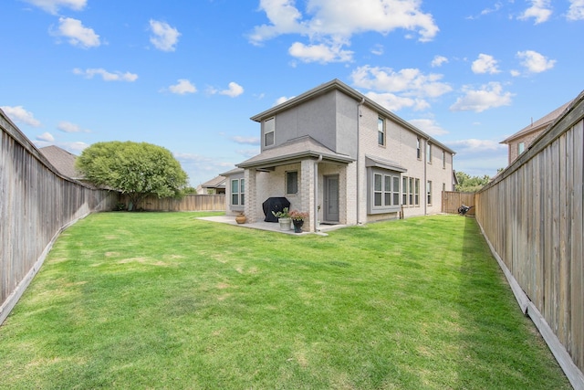 15511 Bosque Valley Ct, Cypress, TX 77433 - rear view of property featuring a patio, a fenced backyard, and brick siding