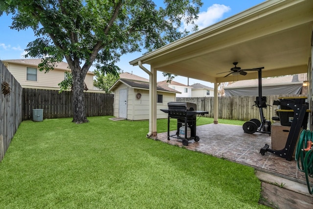 16338 N Glade, Houston, TX 77073 - view of yard featuring ceiling fan and a patio area