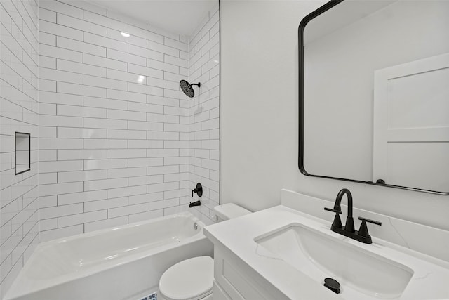 8417 Venus St Unit A B, Houston, TX 77088 - bathroom featuring toilet, vanity, and shower / bath combination