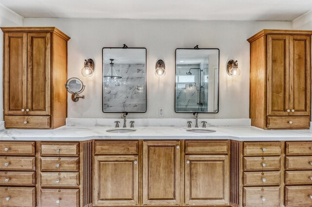 12906 Ivyforest Dr, Cypress, TX 77429 - full bathroom featuring double vanity and a shower