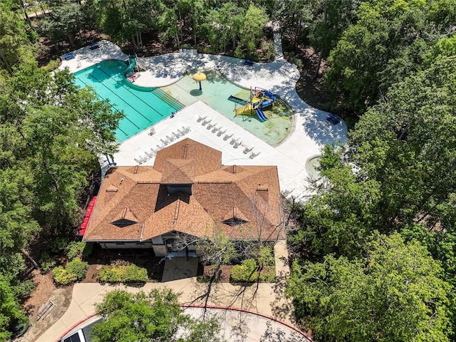 14619 Hampton Green Ln, Houston, TX 77044 - aerial view of property and surrounding area with a pool area