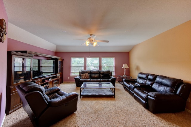 4815 N Pine Brook Way, Houston, TX 77059 - living room featuring a ceiling fan and light carpet