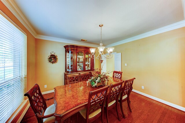 4815 N Pine Brook Way, Houston, TX 77059 - dining area with a chandelier, wood finished floors, and ornamental molding