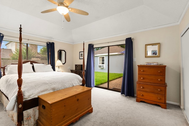 815 Millpond Dr, Sugar Land, TX 77498 - bedroom with access to exterior, light colored carpet, ceiling fan, and cooling unit