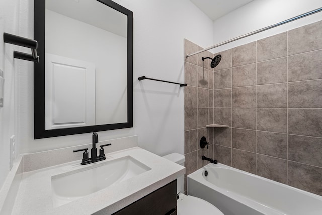 9818 Daffodil Springs Dr, Richmond, TX 77407 - full bathroom featuring toilet, vanity, and shower / tub combination