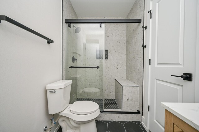 226 Hyta St, Houston, TX 77018 - full bath with tile patterned floors, toilet, a stall shower, and vanity