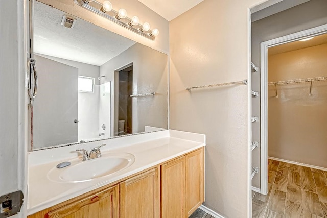 1406 Hade Falls Ln, Houston, TX 77073 - bathroom featuring vanity, a spacious closet, and baseboards