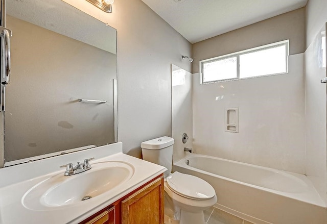 1406 Hade Falls Ln, Houston, TX 77073 - full bath with toilet, bathing tub / shower combination, vanity, and tile patterned floors