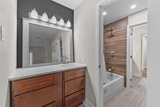 16026 Beechnut St, Houston, TX 77083 - full bathroom featuring vanity and bathing tub / shower combination
