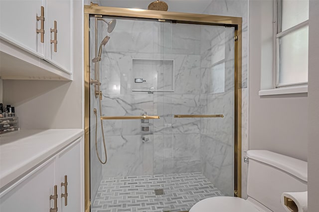 13622 Indian Creek Rd, Houston, TX 77079 - full bath featuring toilet and a marble finish shower