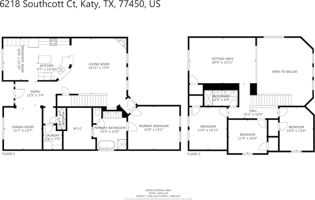 6218 Southcott Ct, Katy, TX 77450 - room layout