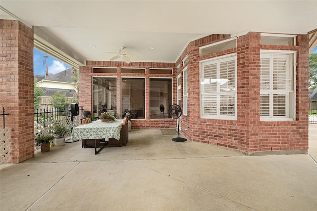 17814 Shady Arbor Way, Spring, TX 77379 - view of patio with ceiling fan