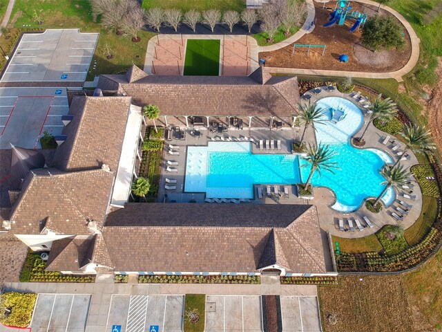 18859 Brego Ln, Tomball, TX 77377 - drone / aerial view of a pool