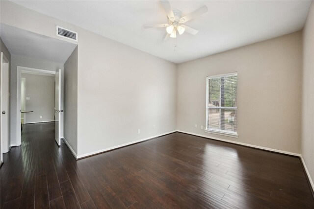 726 Bering Dr Unit F, Houston, TX 77057 - empty room featuring ceiling fan and dark wood-style flooring