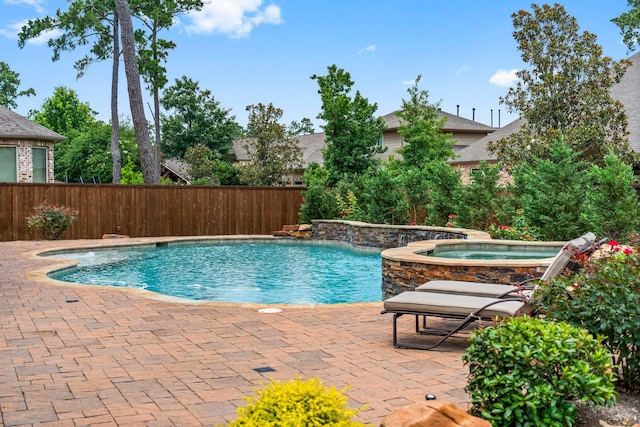 74 Spincaster Dr, Spring, TX 77389 - view of pool with an in-ground hot tub and a patio area