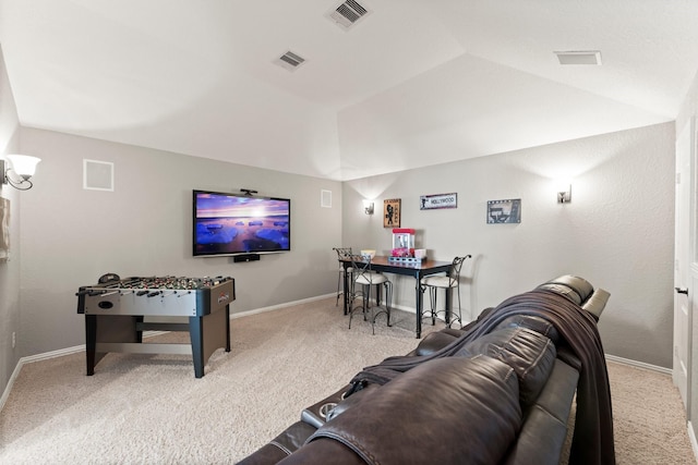 74 Spincaster Dr, Spring, TX 77389 - home theater room with carpet and vaulted ceiling