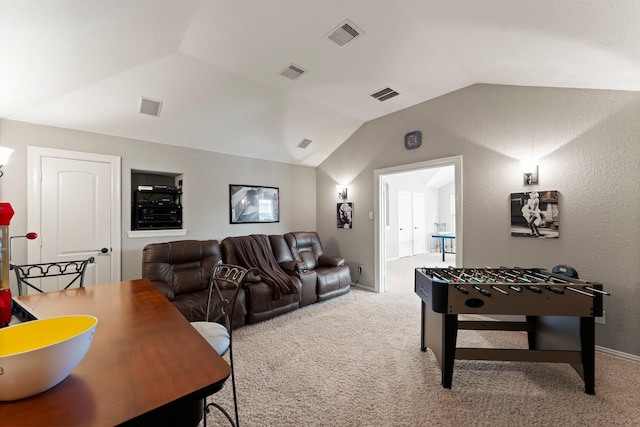 74 Spincaster Dr, Spring, TX 77389 - carpeted cinema room with vaulted ceiling and baseboards