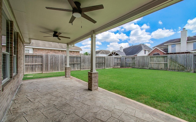 12807 Sienna Trails Dr, Tomball, TX 77377 - view of patio / terrace with ceiling fan