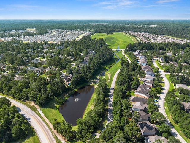 146 S Star Ridge Cir, The Woodlands, TX 77382 - aerial view of property's location featuring a large body of water and nearby suburban area