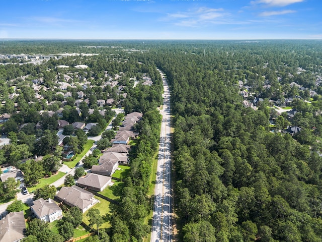 146 S Star Ridge Cir, The Woodlands, TX 77382 - aerial view of property's location with a heavily wooded area and nearby suburban area