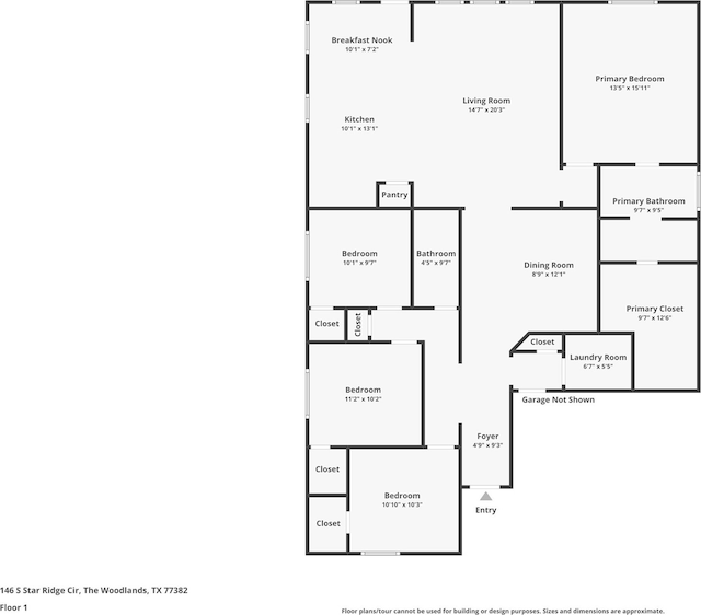 146 S Star Ridge Cir, The Woodlands, TX 77382 - home floor plan