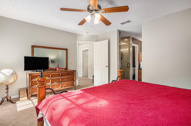 1826 Concho River Ct, Sugar Land, TX 77478 - carpeted bedroom featuring baseboards, a textured ceiling, and a ceiling fan