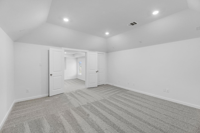19380 Poppy Village Cir, Magnolia, TX 77355 - unfurnished bedroom with lofted ceiling, carpet floors, recessed lighting, and baseboards
