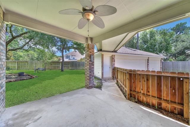 14414 Spanish River Ln, Cypress, TX 77429 - view of patio with ceiling fan