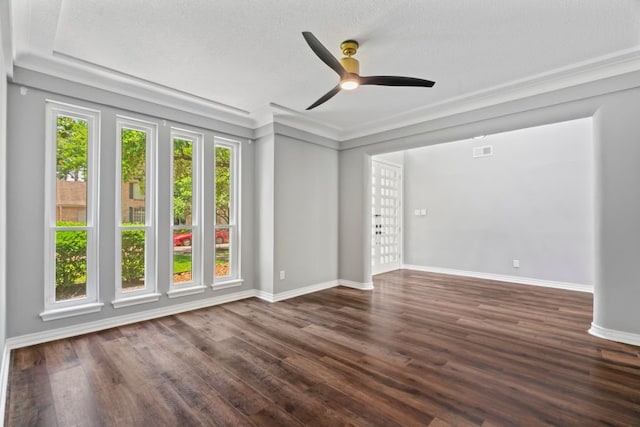 1806 Quiet Country Ct, Houston, TX 77345 - empty room with baseboards, dark wood-type flooring, and ceiling fan