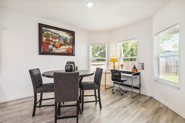 4633 Larkspur St, Houston, TX 77051 - dining area featuring light wood-type flooring, plenty of natural light, and baseboards