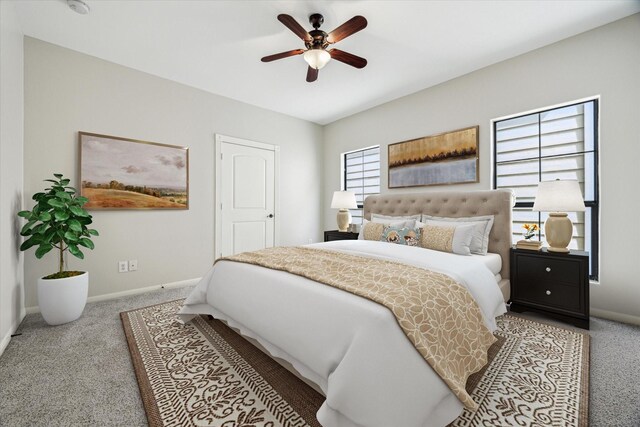 5308 Larkin St Unit B, Houston, TX 77007 - carpeted bedroom with baseboards and ceiling fan