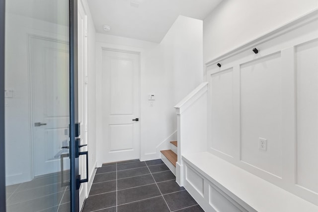 3209 Baer St Unit B, Houston, TX 77020 - mudroom featuring dark tile patterned flooring