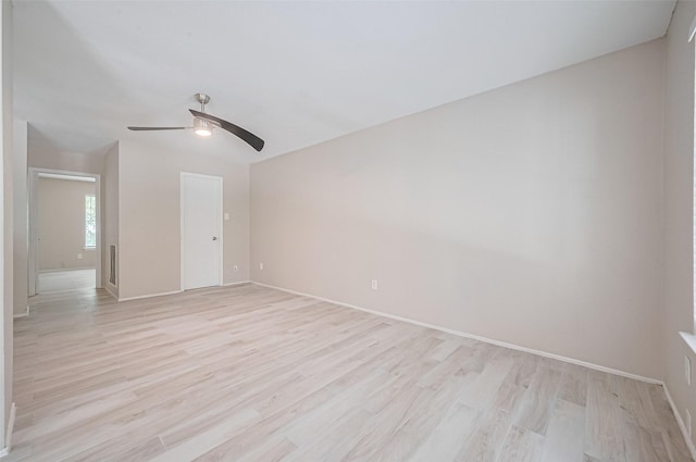 16502 N Glade Dr, Houston, TX 77073 - unfurnished room with light wood-type flooring, ceiling fan, and baseboards