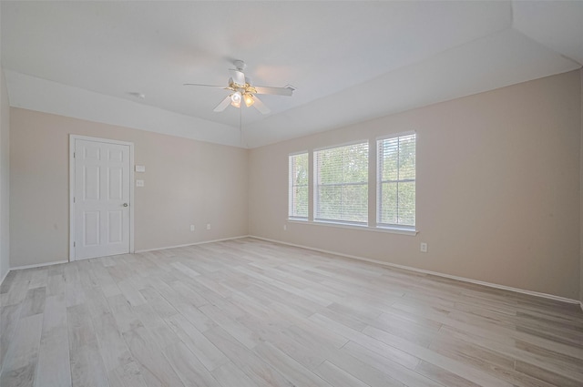 16502 N Glade Dr, Houston, TX 77073 - spare room with ceiling fan, light wood-style floors, and baseboards