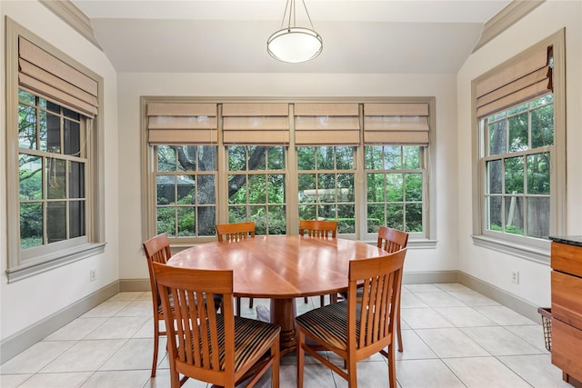 3502 Underwood St, Houston, TX 77025 - dining room featuring light tile patterned floors and lofted ceiling