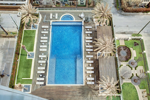2727 Kirby Dr Unit 17D, Houston, TX 77098 - drone / aerial view of a pool area