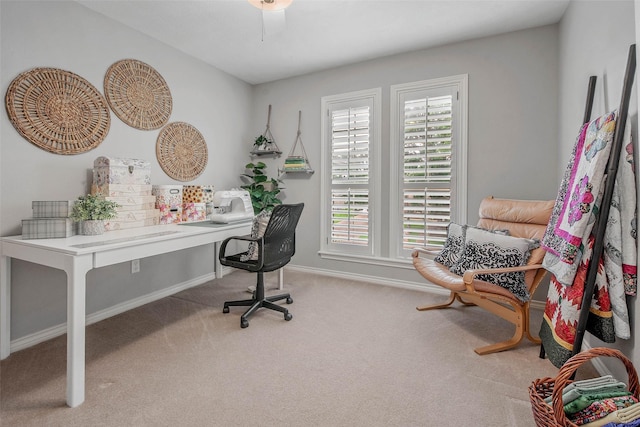 3008 Cochise Ct, College Station, TX 77845 - carpeted home office featuring baseboards