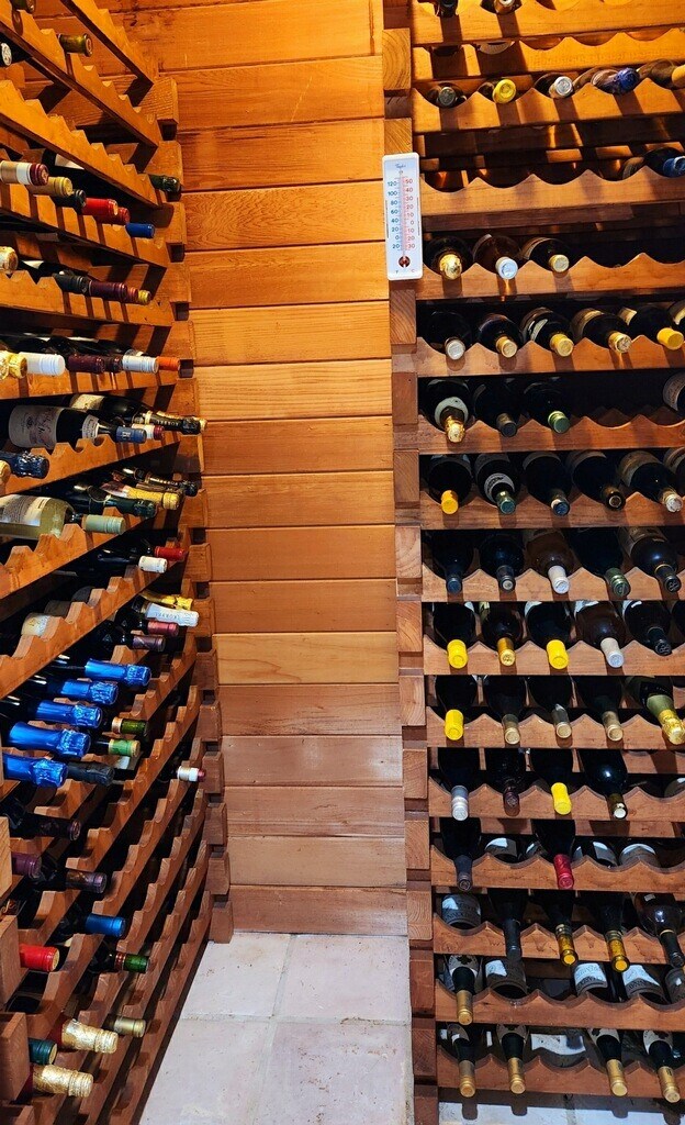 2411 Oakbank Dr, Houston, TX 77339 - wine room with wood walls