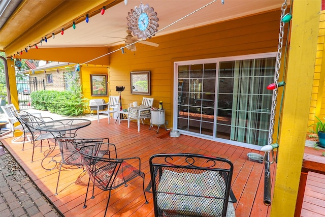 13555 Portobello Dr, Houston, TX 77083 - deck with ceiling fan