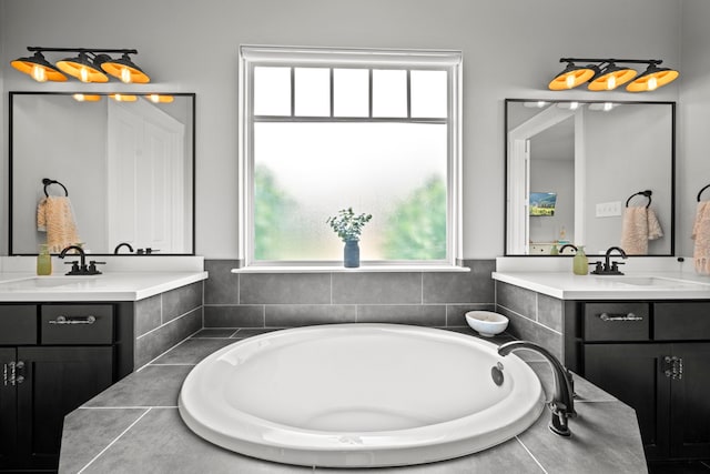 30 Burgess Bend Way, The Woodlands, TX 77389 - bathroom featuring two vanities and a bath