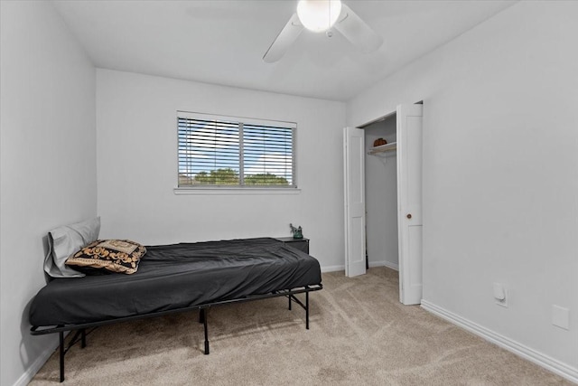 8731 Majesticbrook Dr, Houston, TX 77095 - bedroom featuring light colored carpet, baseboards, and a ceiling fan